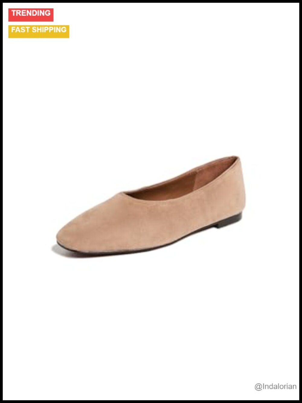 Madewell The Mylie Ballet Flat Suede Square Toe Slip On Casual Formal